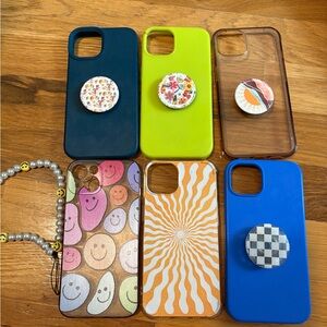 Bundle of Colorful Iphone Cases with PopSockets